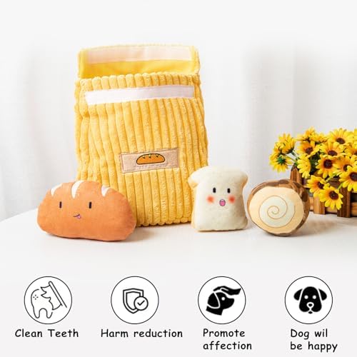 Hollypet Squeaky Hide and Seek Dog Toys for Small and Medium Dogs, Bread - Image 5