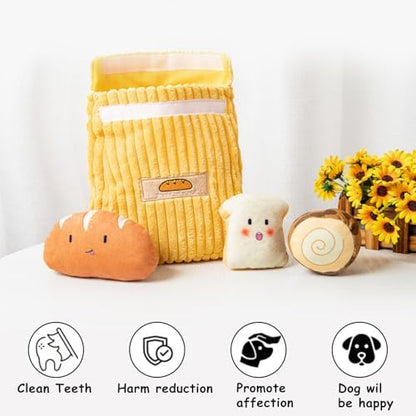 Hollypet Squeaky Hide and Seek Dog Toys for Small and Medium Dogs, Bread - Image 5