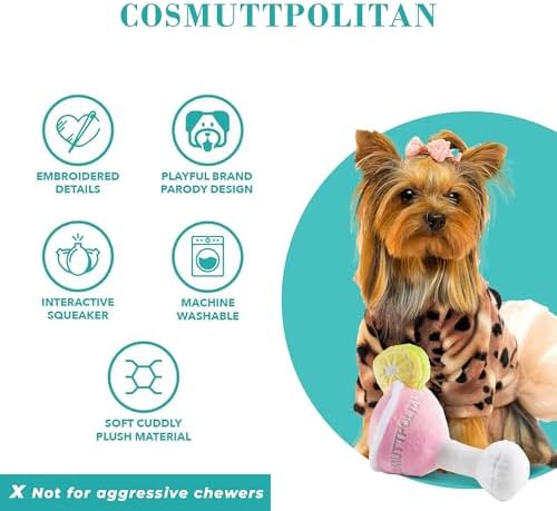 Haute Diggity Dog Cosmuttpolitan Plush Dog Toy, Cocktail Parody Chew Toys - Image 4
