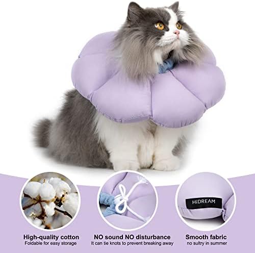Cat Cone Collar,Cute Waterproof Cat Recovery Collar,Anti-Bite Lick Wound Healing Safety Elizabethan e Collar for Cats,Purple Flower All-Season Style… - Image 3
