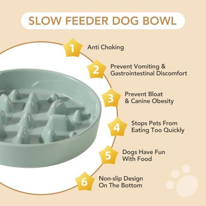 Havniva Ceramic Slow Feeder Dog Bowls, 8.3 in Slow Feeder for Medium Breed - Image 6