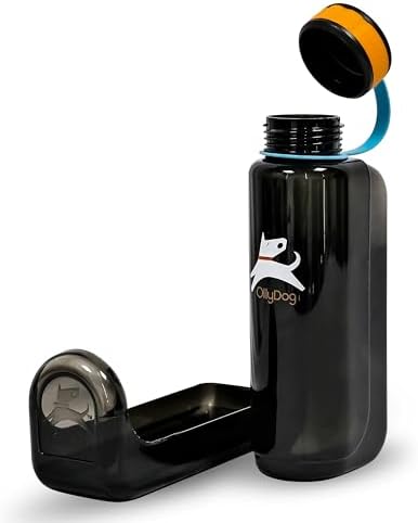OllyDog OllyBottle Tritan Water Bottle with Detachable Dog Bowl | BPA Free Leakproof | 34oz | Share Water with Your Dog | Hiking Travel Camping (1L, Chromatic) by OllyDog