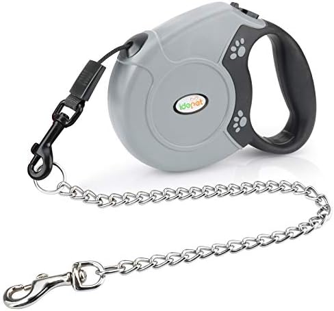 Idepet Heavy Duty Retractable Dog Leash for Small and Medium Dogs, Anti-Chewing Steel Chain Design,360 DegreeTangle-Free,Break and Lock System,16ft Leash Dog Walking (Round Rope) by Idepet
