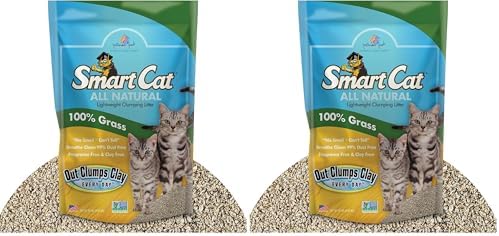 SmartCat All Natural Clumping Cat Litter - Chemical and Dust Free - Alternative to Clay and Pellet Litter - Unscented-and Lightweight - 5 Pounds,(Pack of 2) by PioneerPetProducts