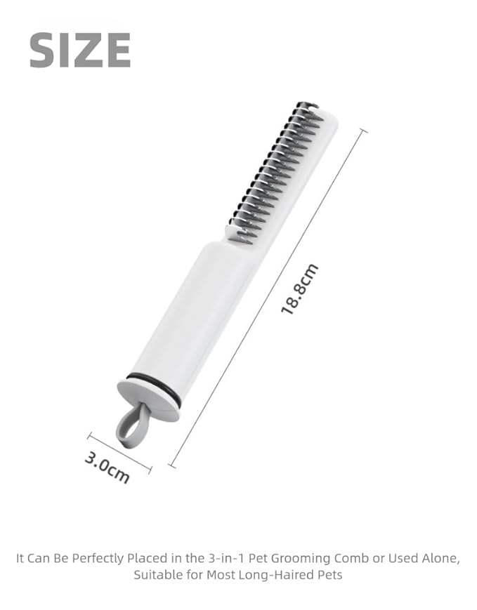 Pet Grooming Comb，Thinning & Detangling Brush with Cat-Claw Inspired Blades - Safe Dematting Tool for Long-Haired Cats/Dogs, Ergonomic Grip, Summer Cooling Solution