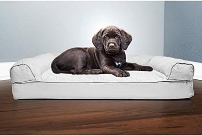 Furhaven Orthopedic Dog Bed for Medium/Small Dogs w/ Removable Bolsters & Washable Cover, For Dogs Up to 35 lbs - Quilted Sofa - Silver Gray, Medium - Image 2