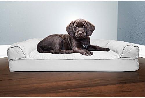 Furhaven Orthopedic Dog Bed for Medium/Small Dogs w/ Removable Bolsters & Washable Cover, For Dogs Up to 35 lbs - Quilted Sofa - Silver Gray, Medium - Image 2