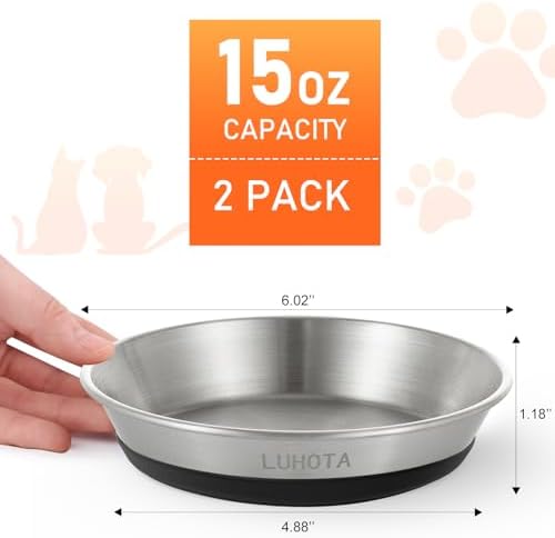 4 Pcs Stainless Steel Cat Bowls for Cats, Kittens & Small Dogs - Image 2