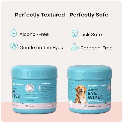 Uproot Clean Cat & Dog Eye Wipes: Hypoallergenic Eye Wipes for Dogs, 100ct. - Image 6