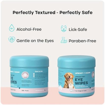 Uproot Clean Cat & Dog Eye Wipes: Hypoallergenic Eye Wipes for Dogs, 100ct. - Image 6