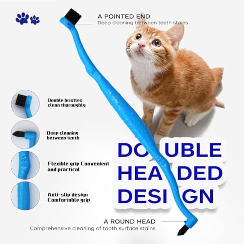 Dual Sided Cat Toothbrush Dog Toothbrush Finger Brush Micro Head to fit into Small to Large Dogs & Cats (Black, Small) - Image 4
