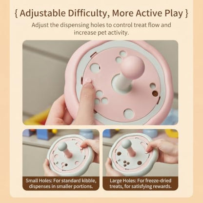 Cat Treat Dispenser Toy, Interactive Tumbler Puzzle for Indoor Cats (Blue) - Image 5