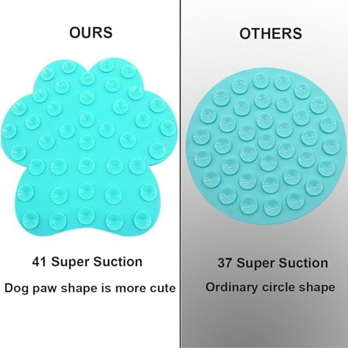 Dog Lick Pad, Dog Feeding Mats Slow Eating Pet Mat with Super Suction for Dogs Licking Peanut Butter, Pet Bathing, Grooming Training (Turquoise) - Image 3