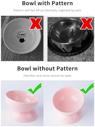 ABRUTY Cat Water Bowl, 16 OZ Ceramic Elevated Cat Bowls, 15° Tilted and Raised Pet Food Dish, Anti Vomiting Protect Pets' Spines and Whisker Fatigue - Image 6