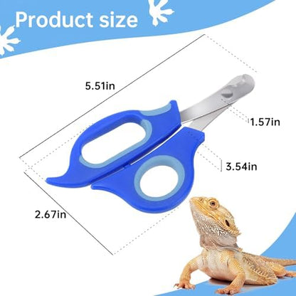 KEUYE Bearded Dragon Nail Clippers,Stainless Steel Bearded Dragon Toe Nail Clippers with Precise Angled Edges (Blue) - Image 2