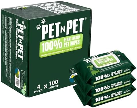 PET N PET Dog Wipes, 400 Count, Unscented Hypoallergenic Pet 8x8 Paws Care by PETNPET