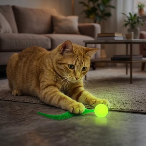 Skrfren 6Pcs Elastic Tails Cat Toys, Interactive Bouncy Balls Worm Toy - Image 7