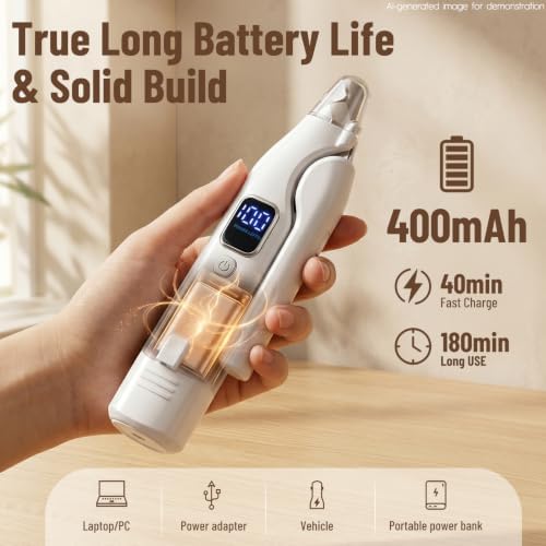 2-in-1 Dog Nail Clippers with LED Light, Rechargeable Pet Nail Grinder for Small Dogs & Cats, 4-Speed Quiet Painless Claw Trimmer with 2026 Upgraded Safety Guard to Avoid Overcutting - Image 4