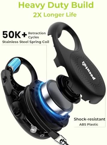 Pecute Retractable Dog Leash with Flashlight, 26ft Heavy Duty Retractable Pet Leash with Light, One-Button Control, Anti-Twist Protection, Reflective Leashes for Medium Large Pets Dogs Up to 110 lbs - Image 7