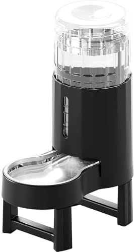 CZPET Gravity Dog Water Bowl Dispenser, Wider Mouth (8L+Stand, Black) by CZPET
