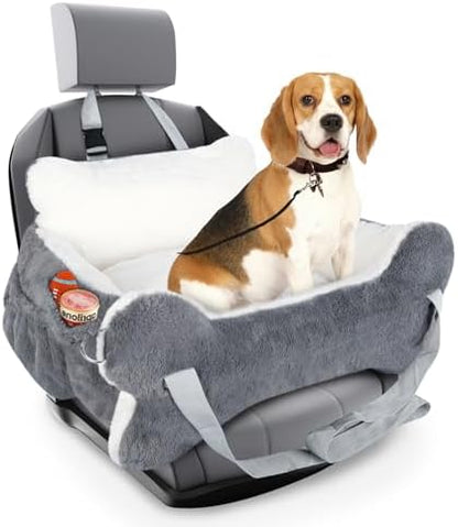 29.5"x19.7"x9.8" Dog Car Seat for Middle Dogs & Cats, Car Seat for Dogs with Plush Cushion, Non-Slip Bottom & Safety Leash, Cat & Dog Bed with Side Pocket for Sedan, SUV and Truck, Washable by CHENOVE