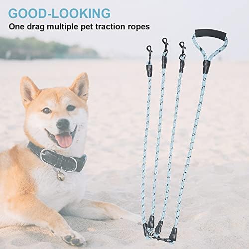 Dual Dog Leash 360° Tangle-Free - Reflective Heavy Duty, Comfortable Handle for Small/Medium/Large Dogs, Support Multiple Rope Addition - Image 5