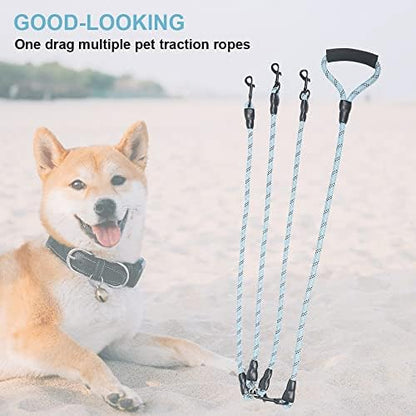 Dual Dog Leash 360° Tangle-Free - Reflective Heavy Duty, Comfortable Handle for Small/Medium/Large Dogs, Support Multiple Rope Addition - Image 5