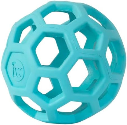 JW Pet HOL-ee Roller Dog Puzzle Ball, Large 5.5in, Natural Rubber, Blue - Image 2