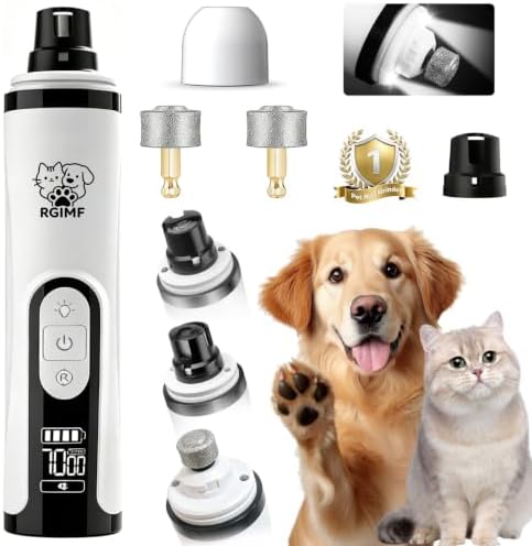 Dog Nail Grinder Whisper Quiet with Light for Sensitive Pets by RGIMF