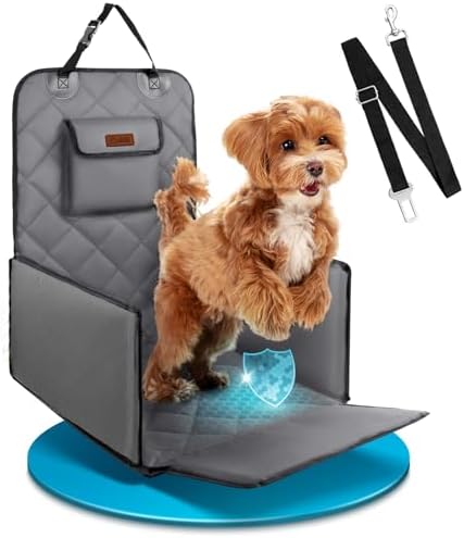 Dog Car Seats for Small Dogs,Detachable Foldable Dog Booster Under 28lbs, Pet Cat Car Seat Travel Bed with Adjustable Straps and Storage Pockets (Grey) by Cokiki