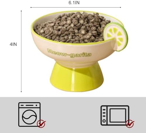 Elevated Cat Bowls Whisker Friendly. Ceramic Raised Whisker Fatigue Cat Bowl for Indoor Cats Protect The Spine and Prevent Vomiting. KGCCIZI - Image 2