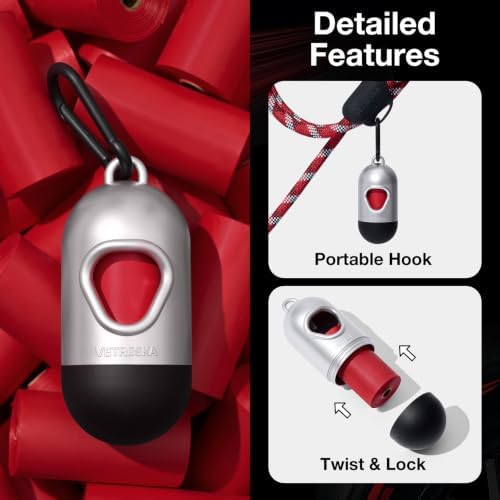 VETRESKA Dog Poop Bag Dispenser with Champagne Scented Poop Bags, 105 Bags - Image 5