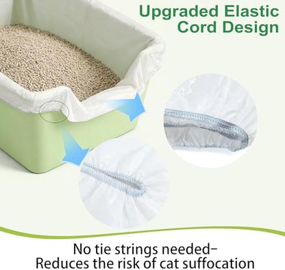 NewKe 25 Pcs Large Elastic Litter Box Liners for IRIS Cat Litter Boxes - Image 3