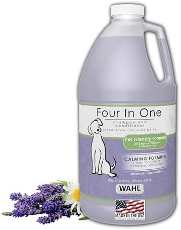 Wahl USA 4-in-1 Calming Pet Shampoo for Dogs, Lavender Chamomile, 64 oz by Wahl