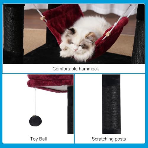 Hey-brother Cat Tree Tower with Sisal Scratching Posts, Big Condo, MPJ020BR - Image 7