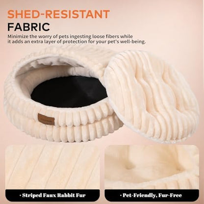 CHEERPALS Cat Cave Bed for Indoor Cats Covered Hooded Pet Bed with Cushion - Image 3