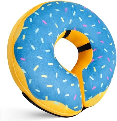 Inflatable Dog Cone Collar for After Surgery, Soft Adjustable Blow up Donut E-Collar for Small Medium Large Dog and Cats by Katoggy