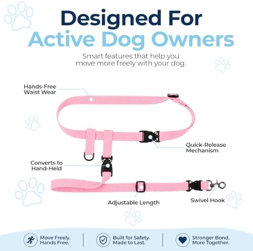 The Buddy System - Hands Free Dog Leash - Regular Dog, Regular, Pink - Image 3