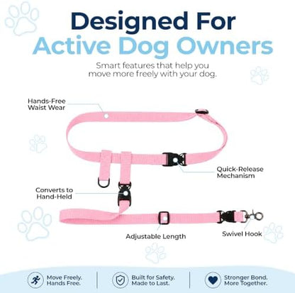 The Buddy System - Hands Free Dog Leash - Regular Dog, Regular, Pink - Image 3