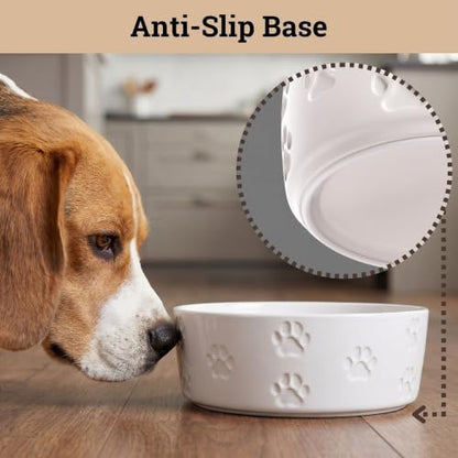 Ceramic Dog Bowl Set of 2 w/ Anti-Skid Base 6.5"W x 2.5"H, 3.8 Cup Capacity - Image 4