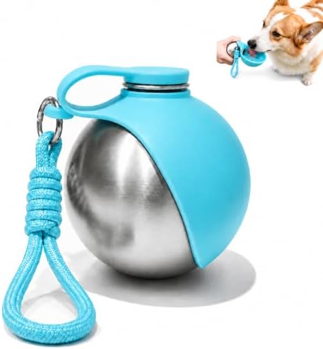 Portable Dog Water Bottle with Bowl, 10oz Leak-Proof Stainless Steel by Unknown