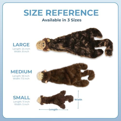 Best Pet Supplies 2-in-1 Stuffless Squeaky Dog Toy - Cow, Monkey, Small - Image 6