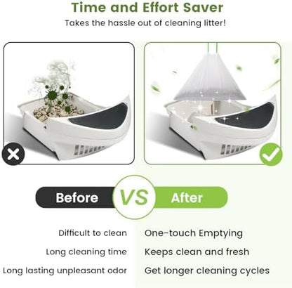 PETOCAT Cat Litter Liner Bags Compatible with Litter Box Robot 3, 4 and Most Self-Cleaning Litter Boxes, 67 Count drawstring Kitty Automatic Waste Drawer Liners, Disposable Pet Trash Replacement Bags - Image 3