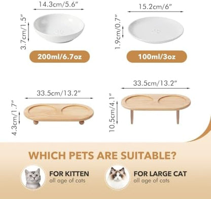 Havniva Elevated Cat Bowls, Cat Food and Water Bowl Set, Ceramic Cat Bowl - Image 2