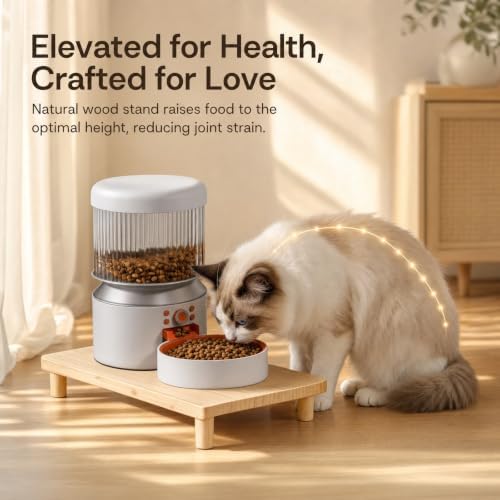 Elevated Cat Food Stand for Automatic Feeder, 2.4" Raised Cat Bowl Stand - Image 5