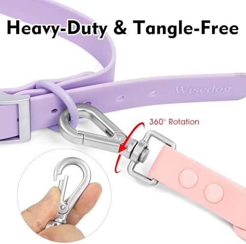 Wisedog Waterproof Dog Leash, Gossamer Pink, 5 ft × 1/2 in - Image 3