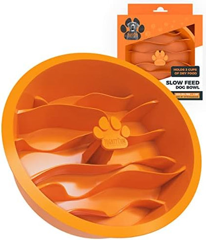 Mighty Paw Slow Feeder Dog Bowls | Interactive Dog Bow Insert - Silicone Puzzle Feeder Insert - Medium for All Sized Breeds (7" x 2") by MightyPaw