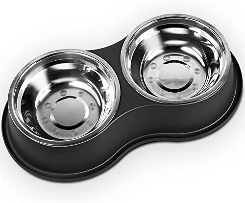 Epetslove Stainless Steel Dog Bowls Double Non-Slip Dog Water and Food Bowl by EpetsLove