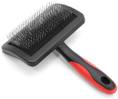Jeffers Pet Hard Pin Universal Slicker Brush for Dogs, Cats, Horses – Firm Bristles Grooming Tool, Detangling, Tangle Free Coat, Mats, Shedding, Curved Head, Travel Friendly, Easy Storage - Medium - Image 3