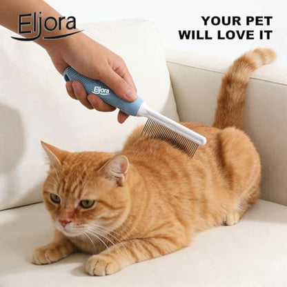 Pet Grooming & Dematting Comb – Stainless Steel Teeth, Non-Slip Grip, Removes Mats & Tangles, Gentle Deshedding Tool for Long & Short Hair Dogs & Cats - Image 4